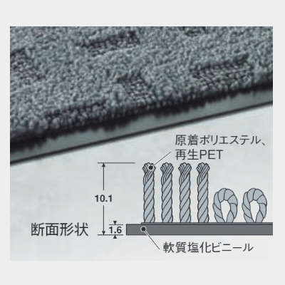 エコレインマット（吸水用マット）断面形状