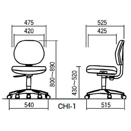CHI-1-GN オフィスチェアー 肘無 グリーンの通販|オフィスチェア|法人オフィス家具のオフィネット 生興 新作在庫あ