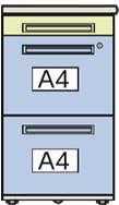 脇机_ペントレー＋A4引き出し＋A4引き出し