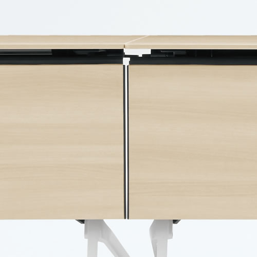 81F5FD-MDA7 幅1500奥600テーブル コンセント棚板樹脂幕板付 ホワイトの通販｜法人オフィス家具のオフィネット オカムラ マルカ 豊富な在庫