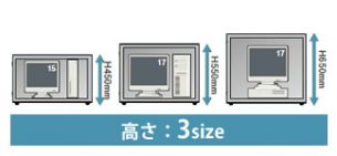 高さ3サイズ