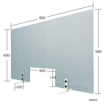 ENB-0609W トーカイスクリーン 飛沫防止透明パネル 窓付き 幅900mm