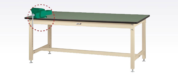 作業台 ワークテーブル 耐荷重3000kg SSML-1575 高さ600mm 固定式 基本形 メラミン天板 スーパータイプ 作業机 オフィ家具 国産  オフィス、会議テーブル