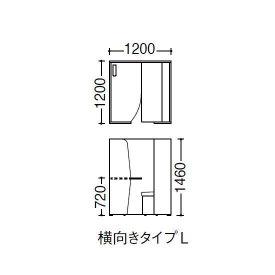 ブレスタ 横向きタイプL・寸法図