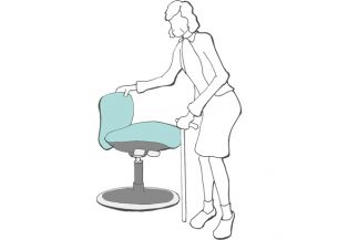 座面の回転を制限(回転ロック付のみ)