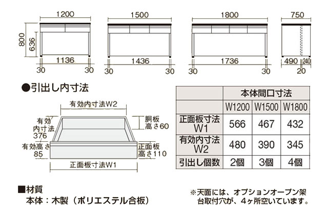 最大69％オフ！ サカエサイド実験台 キャビネットワゴン１台 引出し付 STA-18LA