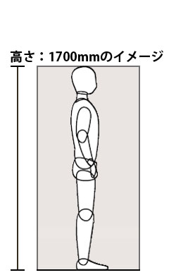 立って気配がわかる高さ：170cm使用イメージ