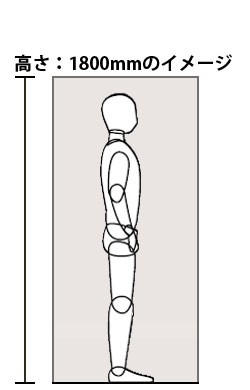 立って隠れる高さ：180cm使用イメージ