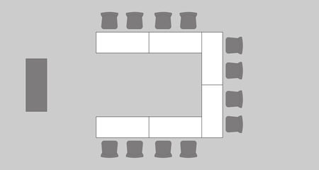 ミーティングテーブル・コの字レイアウト