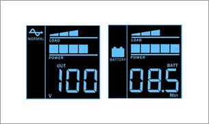 UPSの状態がひと目でわかるLCD搭載