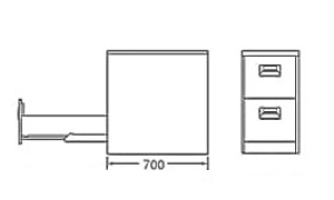 デスクサイド 奥行700mm a4