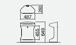 コーナーワゴン寸法図