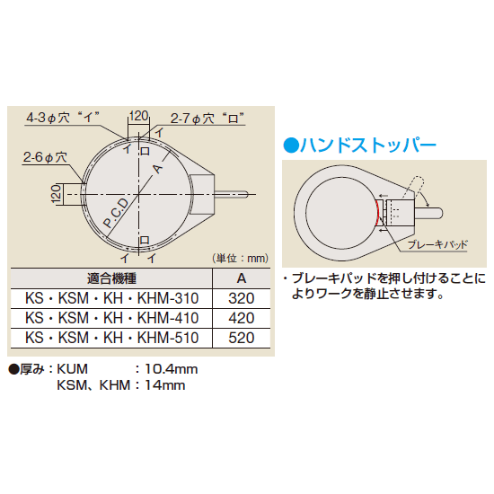 寸法図（ハンドストッパー付）