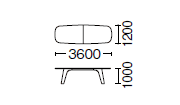 H1000×幅3600mm寸法図