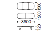 H720×幅3600mm寸法図