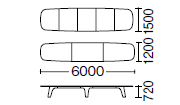 H720×幅6000mm寸法図