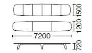 H720×幅7200mm寸法図