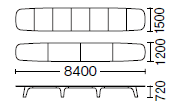 H720×幅8400mm寸法図