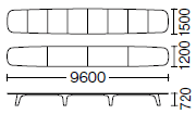 H720×幅9600mm寸法図