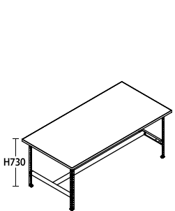 作業台（高さ730mm）模式図