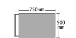 天板幅750×奥行500mm