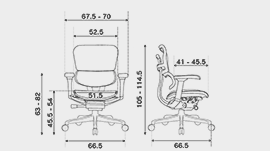 pro2ロータイプの寸法図