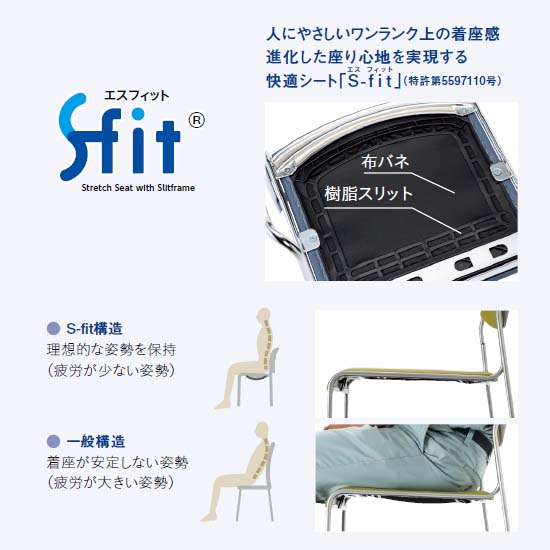 進化した座り心地を実現する、S-fit構造