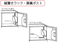 縦置きラック・扉裏ポスト