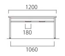 図面：アジャスター脚、1200幅