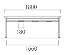 図面：アジャスター脚、1800幅