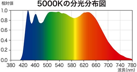 5000kの分光分布図
