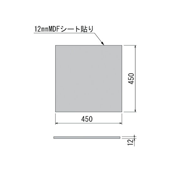 土台パネル1枚の寸法です。45角3連の場合は寸法図×3となります。