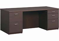 両袖デスク 幅1600×奥行850×高さ720mm ダークブラウン