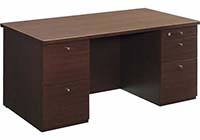 エグゼクティブ両袖机 EX-38シリーズ ウォールナット