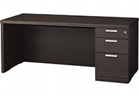 片袖デスク 幅1800×奥行750×高さ740mm ダークブラウン