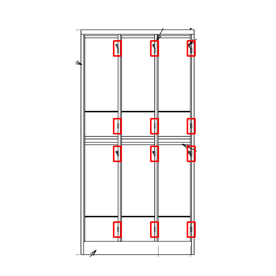 ※赤枠にて扉と枠をつなぐ蝶番は残っていますのでご注意ください。 ※赤枠にて扉と枠をつなぐ蝶番は残っていますのでご注意ください。
