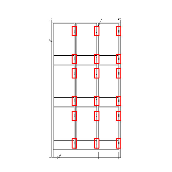※赤枠にて扉と枠をつなぐ蝶番は残っていますのでご注意ください。