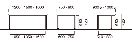 寸法図(キャスター脚)