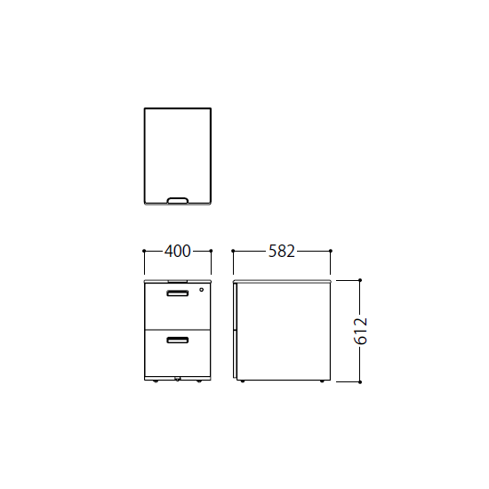 寸法図（LCS 2段ワゴン）