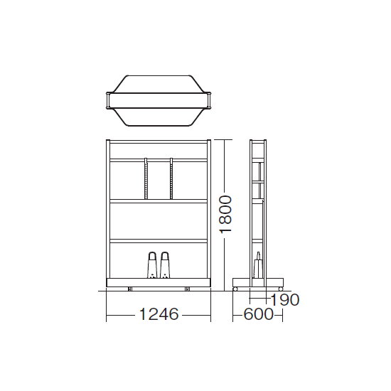寸法図（OCバッテリー部は設置の参考です）