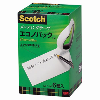 3M MP-24 スコッチ メンディングテープ エコノパック 大巻 (910-1241)1セット=60巻:6巻×10パック 24