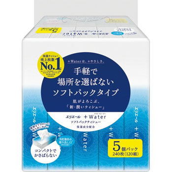 大王製紙 E+WATER120W5 エリエール＋Ｗａｔｅｒ ソフトパックティシュー