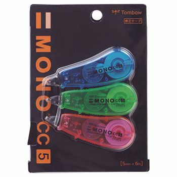 トンボ KPA-324 修正テープ モノCC5C 5mm幅×6m 3色 各色1個 (219-6039)1パック 3色(各色1個