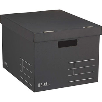 コクヨ A4-NELB-D 収納ボックス NEOS  Lサイズ フタ付き (913-8448)1セット=10個 ブラック