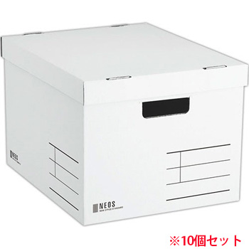コクヨ A4-NELB-W 収納ボックス NEOS Lサイズ フタ付き (913-8461)1セット=10個 ホワイト