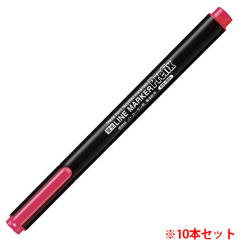コクヨ PM-L102P 蛍光OAマーカー 再生樹脂・シングル プリフィクス (910-5669)1セット=10本 中字 桃