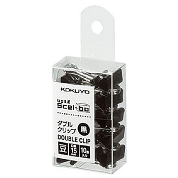 コクヨ クリ-J36D ダブルクリップ Scel-bo 個箱タイプ 豆 (015-6310)1パック=10個 口幅15mm 黒