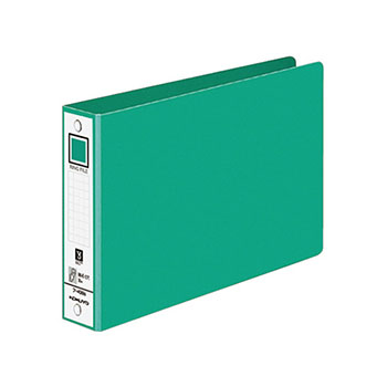 コクヨ フ-408NG リングファイル 色厚板紙表紙 B6ヨコ 2穴 (017-1335)1冊 220枚収容 背幅38mm 緑