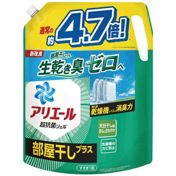 P&G PG219046 アリエールジェル 部屋干しプラス つめかえ用 超ウルトラジャンボ 1.81kg