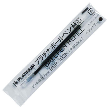 プラチナ BSP-100N#1 ボールペン替芯 0.7mm 黒 (216-8937)1本